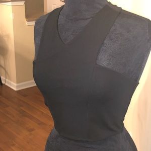 Black cross neck crop top NWT
